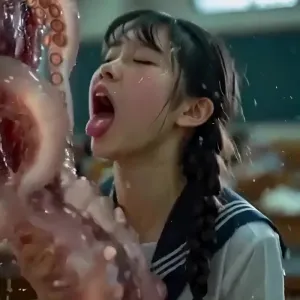 教室で触手と…