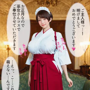 【38枚】巫女さんコスでご奉仕している巨乳メイドのつばさちゃん（完全版）