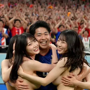 ゴール後に観客席から祝福が！