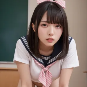 〈40枚〉ふたなり制服四つん這い