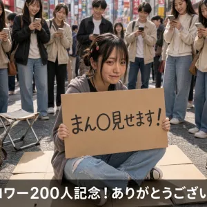 フォロワー２００人のお礼は私が担当するようです・・・（動画1分55秒）