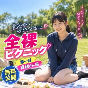 青空の下でエッチなインタビュー☀️ 全裸ピクニック 第一話【真緒さん編】