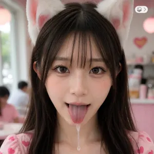 猫耳メイドのチラリ❤︎