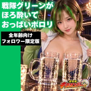 戦隊グリーンがほろ酔いでおっぱいぽろり：画像有