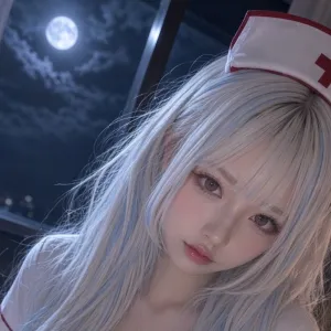 【初投稿♡】月夜の銀髪ナース、秘密の夜間診療🌙