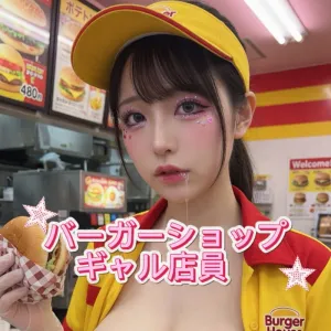 よだれバーガーのギャル店員さん❤︎