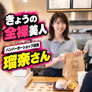 きょうの全裸美人「ハンバーガーショップ店員・瑠奈さん」